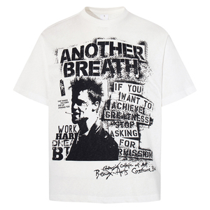 Camiseta de Manga Corta para Hombre, Estilo Vintage Punk, con Estampado Gráfico Personalizado, 300GSM, Talla Grande, para Verano, Streetwear, Hip Hop - Product Image 2