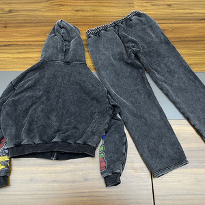 Ensemble de survêtement unisexe noir, rouge et bleu imprimé, à capuche, respirant, avec cordon de serrage, manches longues, coupe ample, décontracté, sweat-shirt et short - Product Image 4