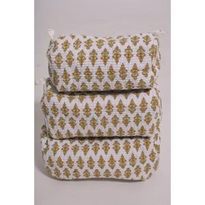 Bolsa de Maquillaje Floral de Algodón Ecológica y Ligera Hecha a Mano, Bolsa de Cosméticos de Viaje con Estampado Indio para Organizador, para Mujer - Product Image 1