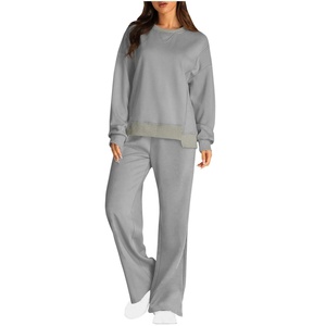 Femmes 2025 Style décontracté Streetwear deux pièces ensemble à capuche à épaules tombantes et pantalons de survêtement à jambes larges - Product Image 4