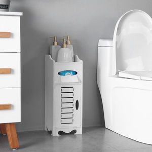 White Single Door Bathroom Cabinet Waterproof Design for Bath Vanities - Product Image 1