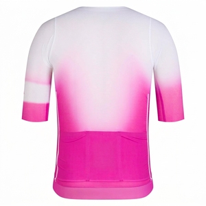 Maillot de Ciclismo Degradado Rosa de Manga Corta para Hombre, Ropa Deportiva, Camiseta de Ciclismo con Cierre Frontal - Product Image 2