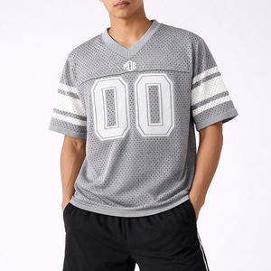 Ropa Deportiva Premium para Hombre, Jersey de Fútbol Americano de Malla Gris, Transpirable, Uniforme de Equipo, Logotipo Personalizado OEM, Uniforme Atlético al por Mayor, EE. UU. - Product Image 1