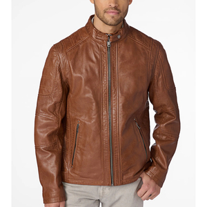 Long Sleeve Eco-Friendly Anti-Bacterial <b>Winter</b> Casual Quick Dry Breathable OEM Service Custom Men's Leather <b>Jacket</b> Front Logo - Product Image 5