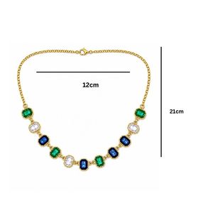 Collar de Cristal Multicolor Antideslustre de Moda para Mujeres y Niñas, Joyería Elegante (WN002Mul) - Product Image 5