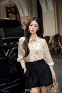 Women's VIVI KA High Waist Black Tailored <b>Shorts</b> Self-Tie Belt Asymmetric Pleated Flap <b>Wide</b> <b>Leg</b> Anti-Wrinkle Tassel Casual - Product Image 3