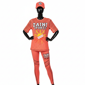 Conjunto Deportivo para Mujer, Camiseta de Malla y Leggings Elásticos, Poliéster Ligero GSM con Spandex, Estampado por Sublimación con Diseño de Paneles - Product Image 6