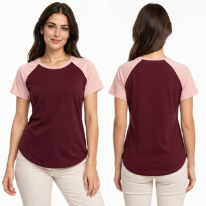Camiseta Lisa para Mujer, Mezcla de Algodón, Ajuste Cómodo, Transpirable, Diseño Ligero para Uso Diario e Informal - Product Image 5