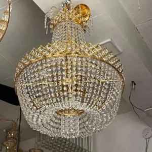 Lámpara Colgante Moderna de Lujo, de Cristal Transparente Cuadrado, Estilo Nórdico, Dorada, para Sala de Estar, Vestíbulo de Hotel, Villa, Decoración de Techo Alto - Product Image 4