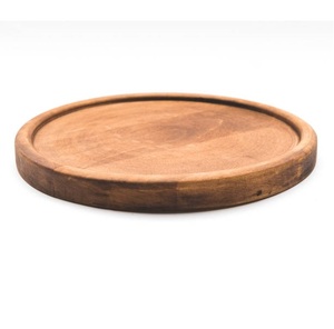Plato Redondo de Madera Color Marrón Oscuro, Diseño Minimalista, Platos y Vajilla para Hogar y Hoteles, Platos para Servir la Cena - Product Image 6