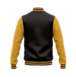 Custom Men's Eco-Friendly Windproof Breathable Plain Dyed 100% <b>Wool</b> Leather Varsity Jacket Embroidery Chenille Patches Winter - Product Image 6
