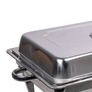 Recipiente Rectangular de Acero Inoxidable para Calentar Alimentos, Juego Profesional para Buffet con Tapa y Soportes para Combustible Dual, para Eventos de Catering - Product Image 6