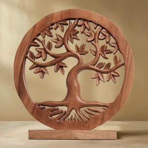 Handcrafted Acacia Wood Botanical Leaf Sculptures - Wholesale <b>Decor</b> - Product Image 1