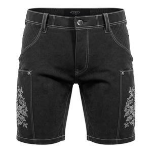 Pantalones Cortos Bávaros Gris Carbón para Hombre Sin Marca, Lujosos, Alpinos, Bordados, Tradicionales para el Oktoberfest - Product Image 1