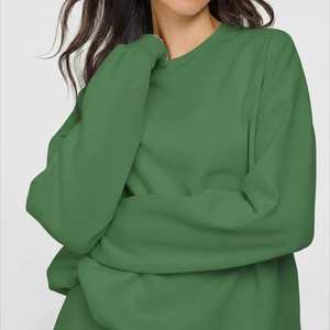 OEM Premium Women <b>Mock</b> <b>Neck</b> Sweatshirt Soft 100% Cotton Oversized Pullover Winter Casual Streetwear <b>Top</b> Front Logo OEM Service - Product Image 6