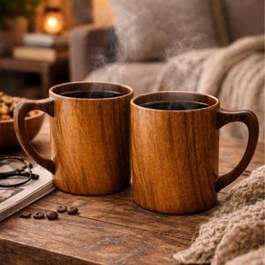 Handmade Rustic Solid Wood Tankard Beer Mug High Quality Eco-Friendly Birthday Party Camping Tabletop <b>Home</b> Use - Product Image 5