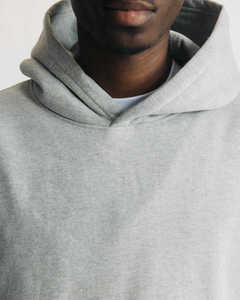 Embossed Men <b>Hoodie</b> Pullover 310grams Cotton <b>Fleece</b> Pocket Regular Fit <b>Lined</b> Solid Eco-Friendly Streetwear Breathable Quick Dry - Product Image 4