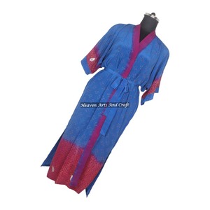 KL018 Chaqueta Kimono de Manga Larga con Estampado Floral Antiguo, Mezcla de Poliéster y Seda, Estilo Vintage, Otoño Invierno, Estilo Bohemio, Look Encantador - Product Image 1