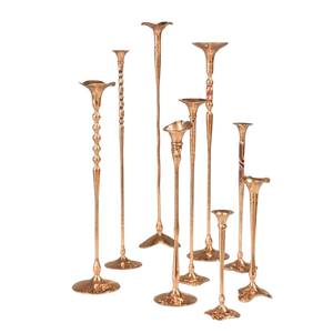 Brass <b>Candlestick</b> Holder Set <b>Tall</b> Elegant Design Durable Metal Stand for Home Decoration Mid Century Modern Style - Product Image 6