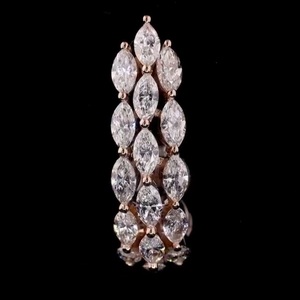 ต่างหูเพชรทรงมาร์คีส์สีโรสโกลด์สำหรับผู้หญิง สี D ธรรมชาติ รับรองโดย GIA เครื่องประดับงานแต่งงานสุดหรู - Product Image 1