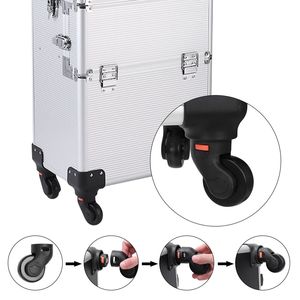 Valigetta per Cosmetici 3 in 1 in Alluminio e PVC, Resistente all'Acqua, Formato XL per Viaggi, con Logo e Motivo a Diamanti - Product Image 5
