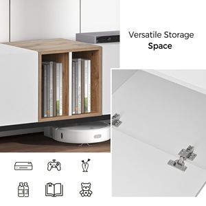 Mobile TV Moderno per TV da 80 Pollici, Consolle Multimediale a 3 Ante con Ampio Armadio Contenitore per Soggiorno - Product Image 6