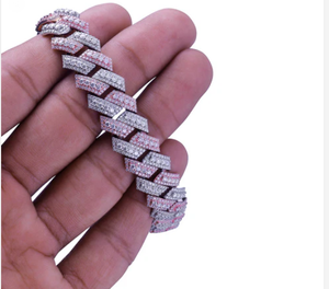 Men's Rhodium Plated Stainless Steel <b>Chain</b> <b>Iced</b> <b>Out</b> Hip Hop Necklace Geometric Design Everyday Wear - Product Image 4
