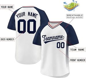 Camiseta de Béisbol con Cuello en V para Hombre, Mujer y Jóvenes, Personalizada, Cosida o Estampada, Tallas Grandes - Product Image 2
