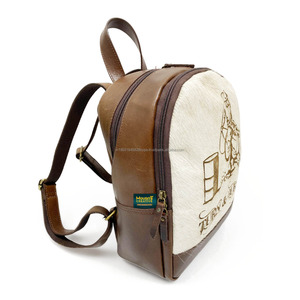 Sac à dos de grande capacité en cuir de vachette sangle système de transport bohème logo imprimé à la chaleur sac à bandoulière de voyage pour femme - Product Image 3