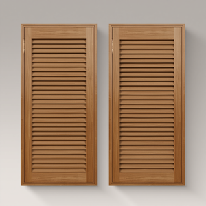Eco Friendly Solid Wood Louver Doors Modern Wooden Shutter Door <b>Panels</b> for Luxury Residential Interiors - Product Image 1