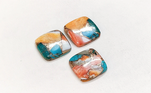 Turquesa Cobre Ostra Calidad AAA, Cabujón Cuadrado 20*20 mm, Gema 100% NATURAL para Fabricación de Joyas a Precio Mayorista - Product Image 3