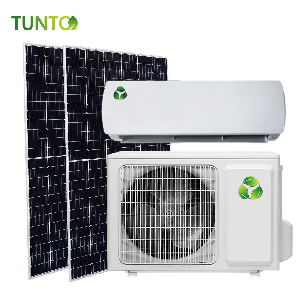 Solar Ac Dc Hybride Op Grid Split Airconditioners 12000btu 18000btu 24000btu 36000btu Met Zonnepanelen