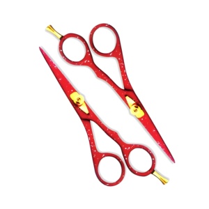 2024 Top vente pas cher barbier cheveux ciseaux Salon cisaillement haute qualité rasoir bord ciseaux logo personnalisé rouge cisaillement coiffure - Product Image 3