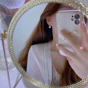 Pendientes de Perlas de Agua Dulce de 3-4 mm, Diseño de Cuatro Fuentes de Luz, Plata S925, para Mujer - Product Image 3