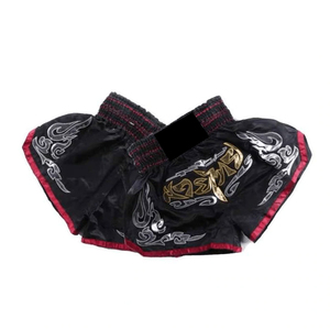 Shorts de boxe thaïlandaise unisexes pour adultes, vêtements de sport personnalisés, 100% polyester 220g, impression numérique, séchage rapide, respirant, logo pour enfants - Product Image 5
