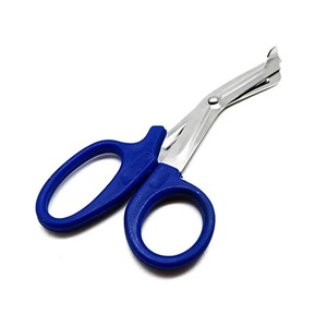 Ciseaux universels de traumatologie SWISHER INTERNATIONAL, manche en plastique bleu foncé, manuels, multi-usages, en acier inoxydable pour bandages - Product Image 4