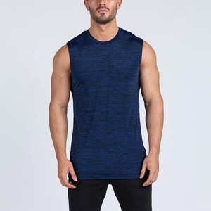 Camiseta deportiva sin mangas 100% algodón para hombre, de secado rápido, personalizable, para gimnasio y entrenamiento, al por mayor. - Product Image 4
