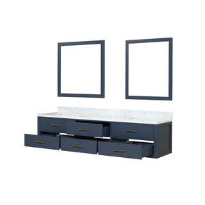 80 blu dentro. W X 22 In. D doppio bagno vanità con piano In marmo di Carrara e 36 In. Specchietti bagno vanità - Product Image 5