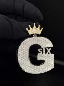 Colgante Personalizado de Diamantes Helados 'Ice Warrior' con Letra de Diamantes de Imitación, de Acero Inoxidable Bañado en Plata, Estilo Hiphop, Regalo Unisex - Product Image 4