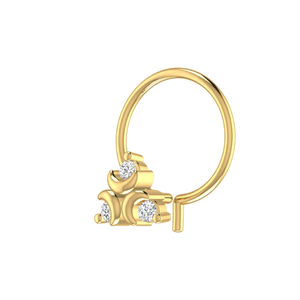 SOLITAIREKART Bijou de piercing en or 14 carats, design Moonbeam Glow avec diamant naturel de 0,045 ct, pince-nez - Product Image 4