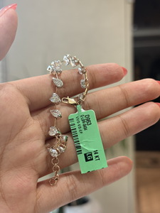 Elegant 14 KT Gold Tennis <b>Bracelet</b> with 5.80 Ct Heart and Trillion Lab Grown Diamonds Alternating Bezel Link Fine Jewelry - Product Image 4