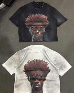 T-shirts graphiques pour hommes de haute qualité, sur mesure, style streetwear, impression DTG, manches courtes, coton lourd, coupe ample, style boxy, pour hommes - Product Image 6