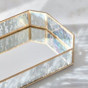 Modern Gold Plated <b>Mirrored</b> Storage <b>Tray</b> Rectangle Shape Single Tier Easy To Clean Home Decor Organization - Product Image 5