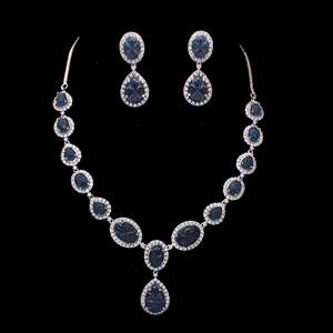 Antique Gold Rosalie CZ Designer Bridal Jewelry Set with Earrings - Product Image 2