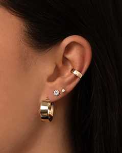 Pendientes de tuerca con racimo de diamantes de oro macizo de 14k, corte marquesa y princesa, cultivados en laboratorio, con cierre de fricción, clásicos para uso diario, precio de fábrica - Product Image 5