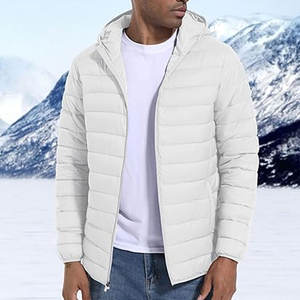 เสื้อโค้ทบุนวมสำหรับผู้ชายพร้อมฮู้ด เสื้อแจ็คเก็ตน้ำหนักเบา กันน้ำและกันลม สำหรับการเดินป่าบนหิมะและการเดินทาง - Product Image 4