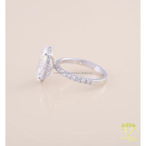 Bague de fiançailles solitaire en moissanite taille marquise, or blanc, bague de promesse, bijou de mariée minimaliste, cadeau - Product Image 2