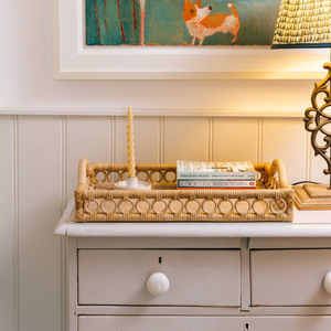 ถาดหวายสไตล์วินเทจขายดี รูปทรงสี่เหลี่ยมผืนผ้า ขอบตกแต่งสวยงาม ถาดเสิร์ฟแบบยั่งยืน ขายส่งจำนวนมาก - Product Image 2