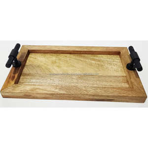 ถาดไม้ทรงกลมทำด้วยมือสไตล์มินิมอลสำหรับชากาแฟขนมคลาสสิกที่เสิร์ฟพื้นผิวไม้เรียบสำหรับงานแต่งงานเดือนรอมฎอน - Product Image 2