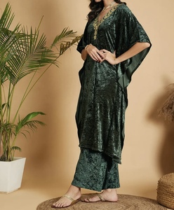 Fashionable Kaftan Abaya Handmade Moroccan Arabian kaftan Dress Long Sleeve Polyester Regular Fit Casual Evening Party Flared - Product Image 1